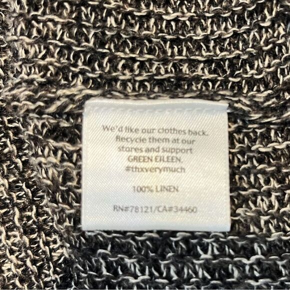 EILEEN FISHER 100% Linen Open Knit Draped Marbled Cardigan Women’s Size Medium - Picture 5 of 5